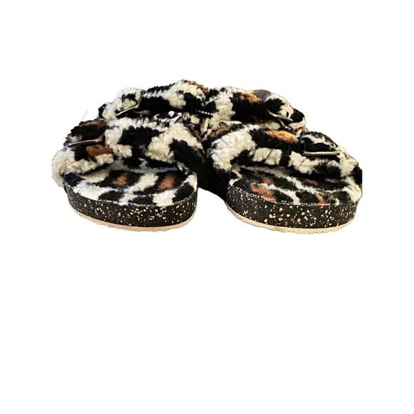 Leopard Print Fur Lined Birkenstock Type Sandal - Picture 3 of 9